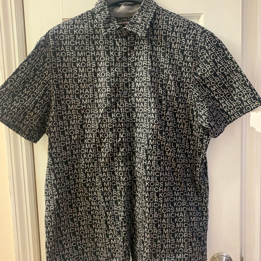 Micheal Kors Black Classic Fit Large Shirt